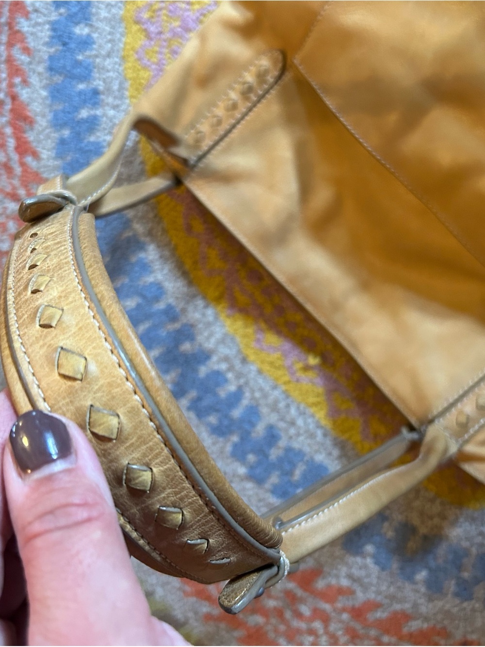 Frye Leather Shoulder Tote Bag in Tan - Picture 6 of 7